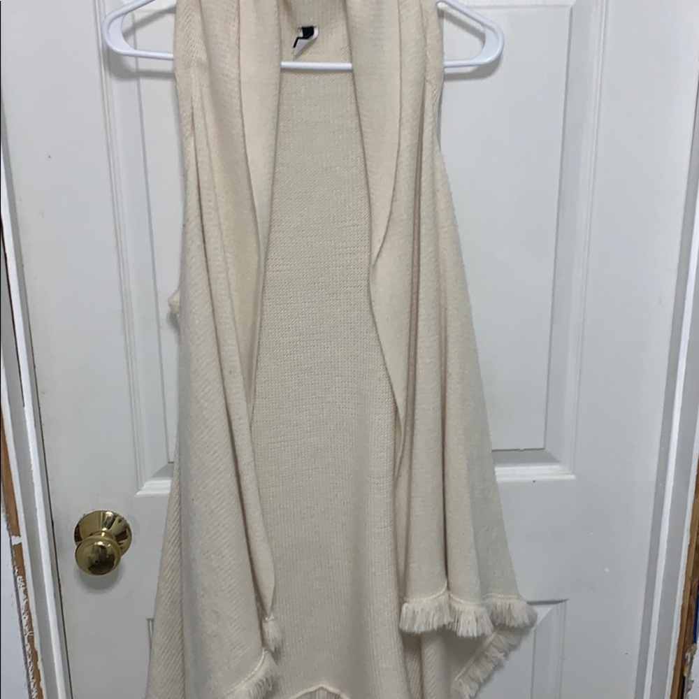 Off white, long winter vest